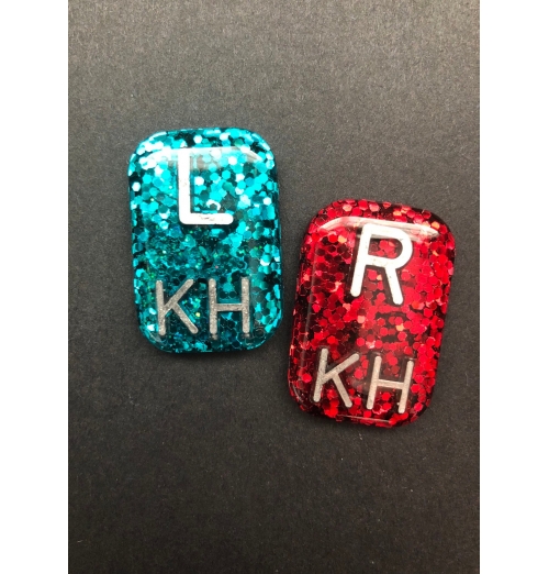 Glitter Rectangle X-ray Markers, X-ray Tech Gift, Pretty, Blue and Red X-ray Markers